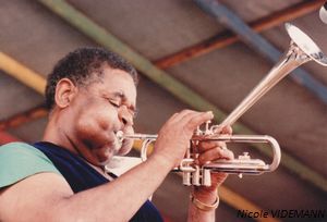 Le trompettiste Dizzy Dillespie en 1983 à la Grande Parade de Nice (Photo Nicole Videmann)